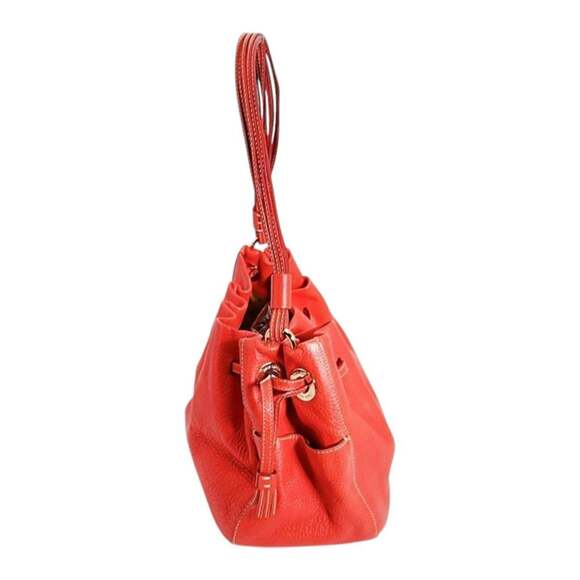 Kate Spade handbag tote bag, drawstring style, leather, red